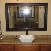 Above counter sink and mirror