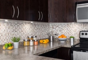 Kitchen countertop with cabinets