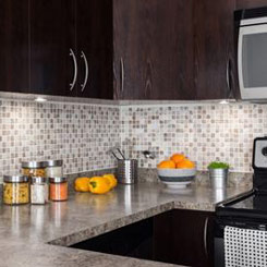 Kitchen countertop with cabinets