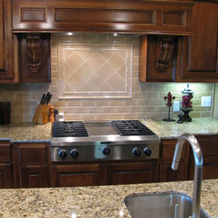 Kitchen island with sink, and stove